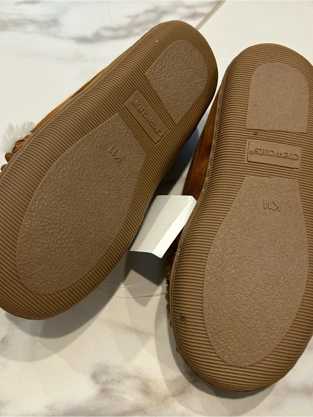 JCrew Crewcuts Boys Suede Cozy Moccasins NWT Size K11